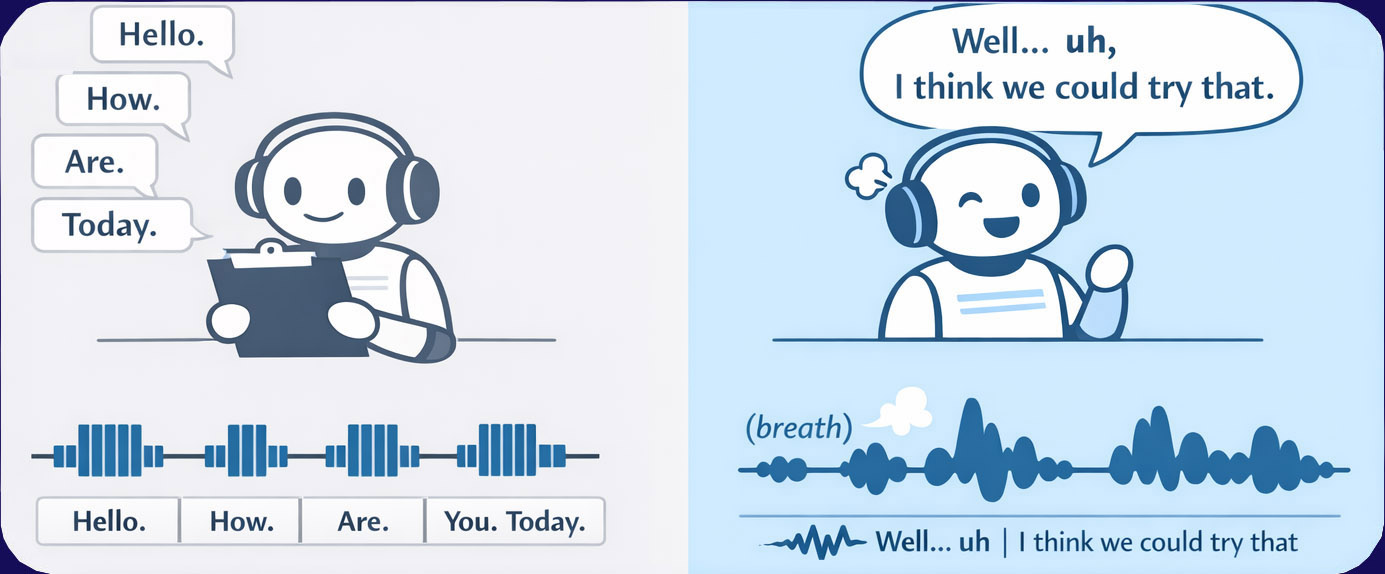 From scripted reading to spontaneous speech